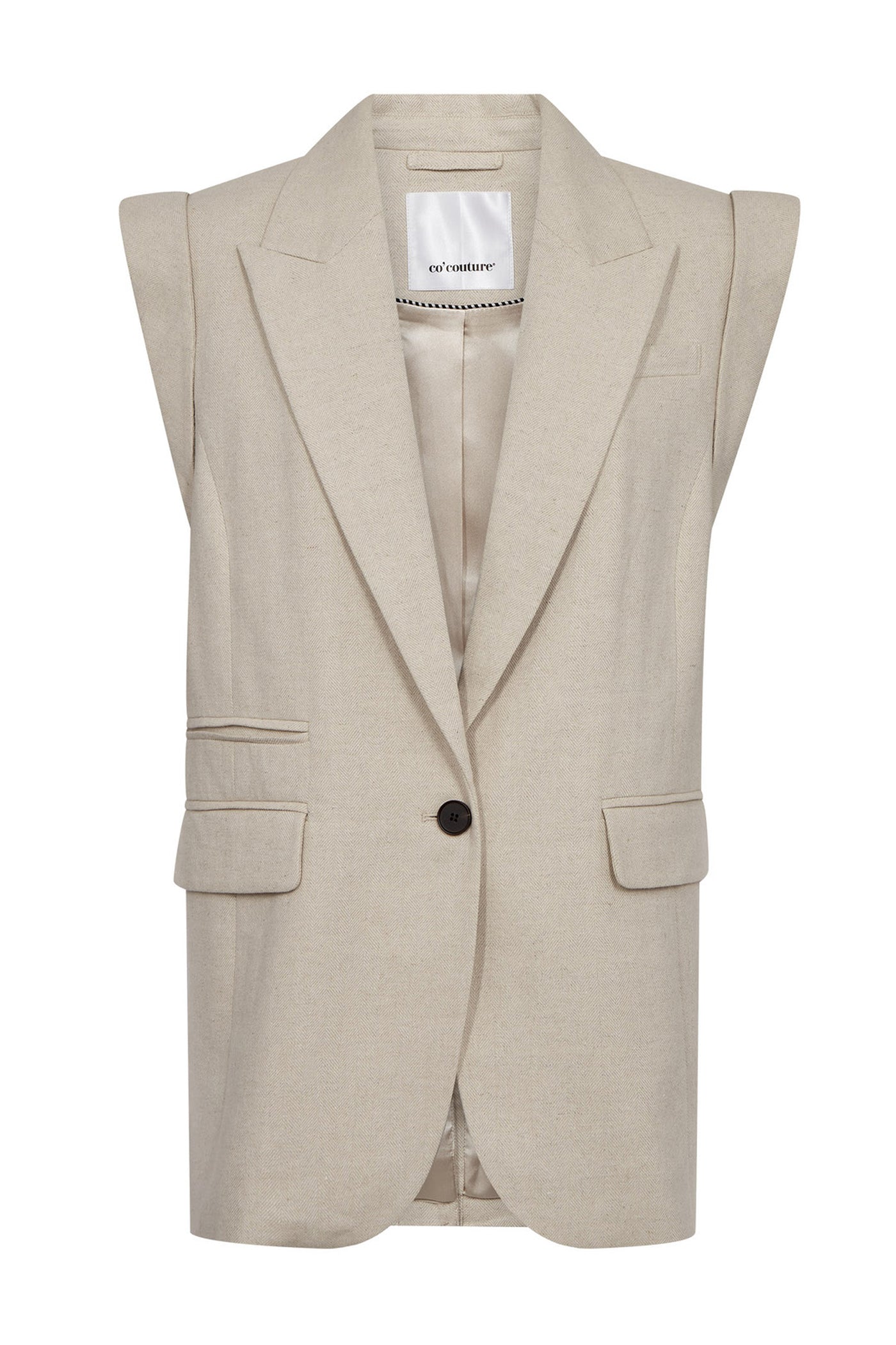 LeenaCC Linen Wing Vest 199-Bone - 40031