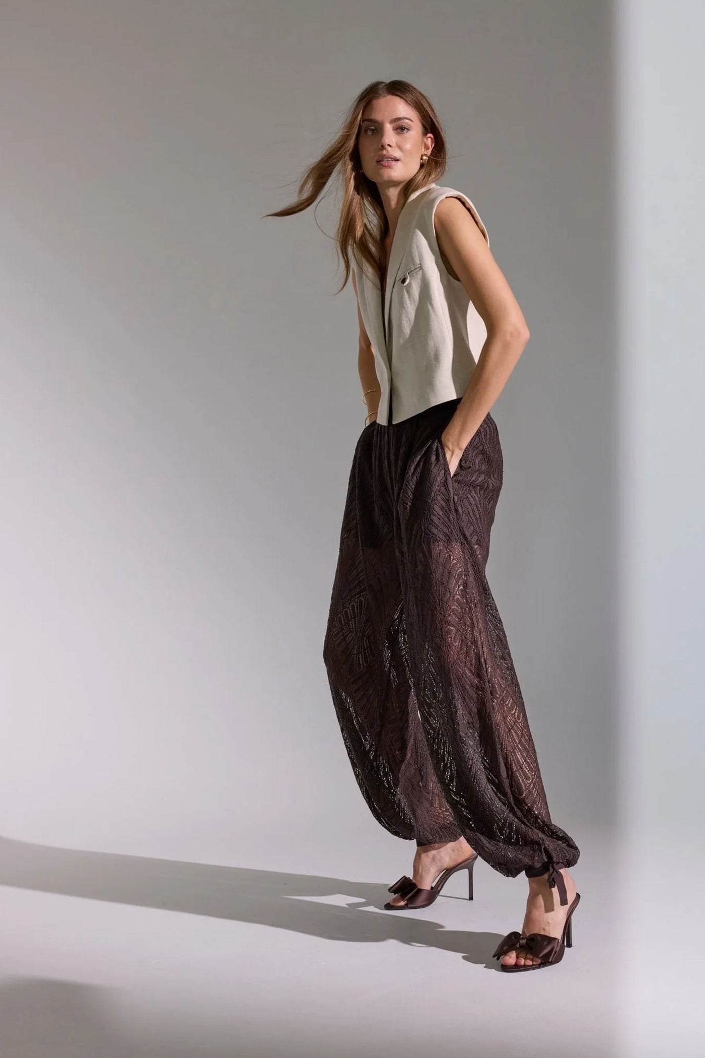 LetiCC Balloon Pant 145-Dark Brown - 41107
