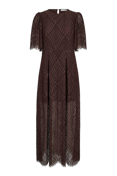 LetiCC Lace Maxi Dress 145-Dark Brown - 46038 Thumbnail