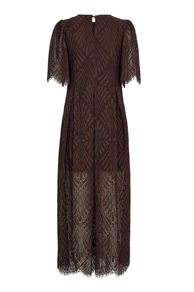 LetiCC Lace Maxi Dress 145-Dark Brown - 46038 Thumbnail
