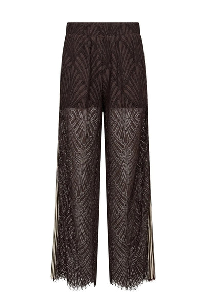 LetiCC Lace Panel Pant 145-Dark Brown - 41050 Thumbnail