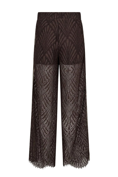 LetiCC Lace Panel Pant 145-Dark Brown - 41050 Thumbnail