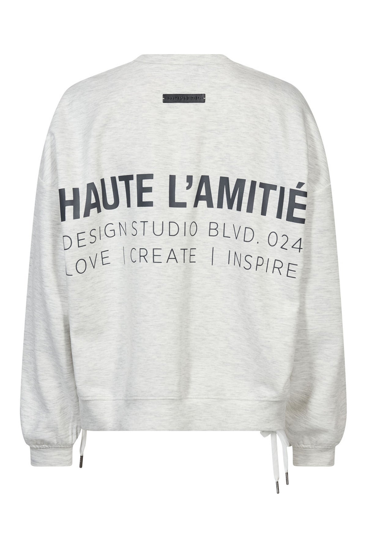 New Studio Tie Sweat Pearl Melangé / Antracit Print - HL10714