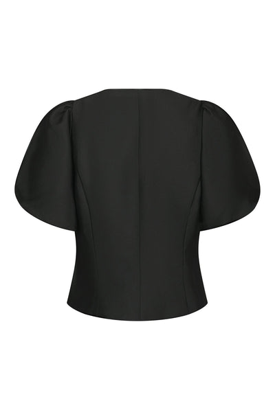 Anela Mandarin Dull Satin Blou Black - 170245 Thumbnail