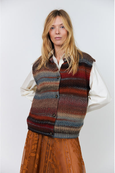 NynneLL Knit Vest SL 54 Rust - 26466-5009 Thumbnail