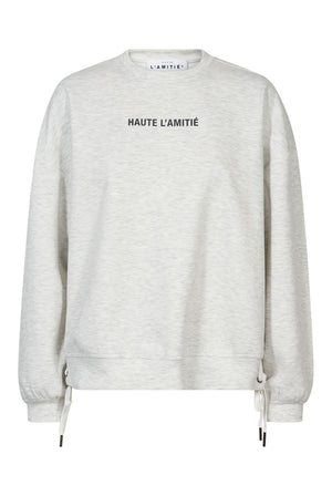 New Studio Tie Sweat Pearl Melangé / Antracit Print - HL10714