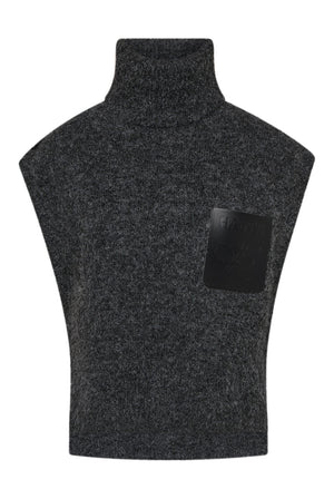 Darcia Pocket Knit Vest Antracit Melange - HL10978