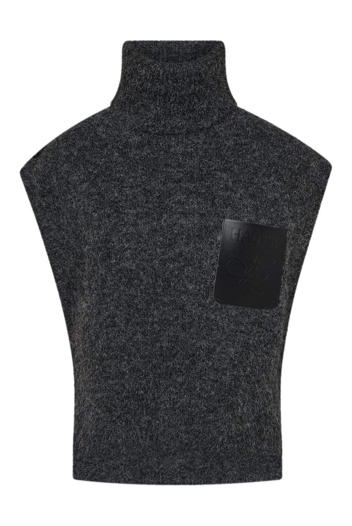 Darcia Pocket Knit Vest Antracit Melange - HL10978