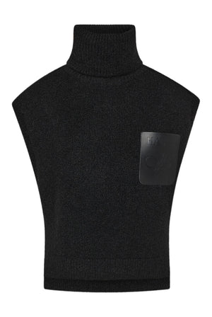 Darcia Pocket Knit Vest Black - HL10978