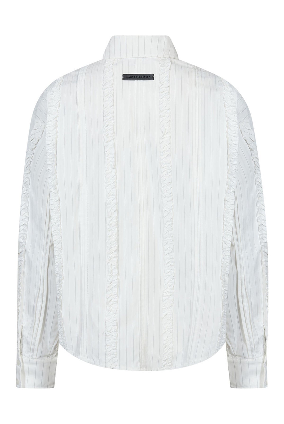 Inez Pin Frill Tie Shirt Off-White - HL10981