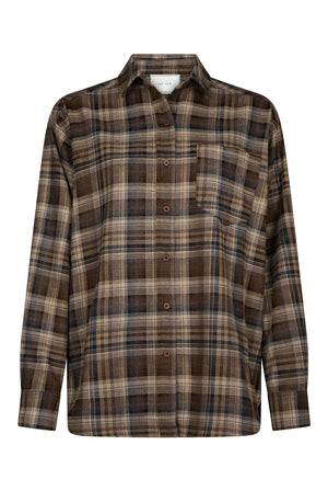 Dalma Flannel Check Shirt DARK TAUPE - 171678