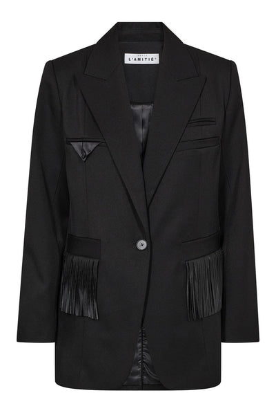 Premiere Fringe Blazer Black - HL10745 Thumbnail