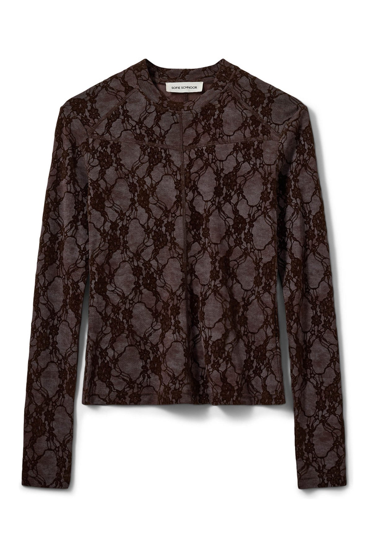 FAESW LONG SLEEVE VELVET LACE 7168 Dark Plum - S264155