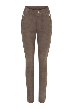 NOATLANTA Suede Leggings grey w. light gold - 11359