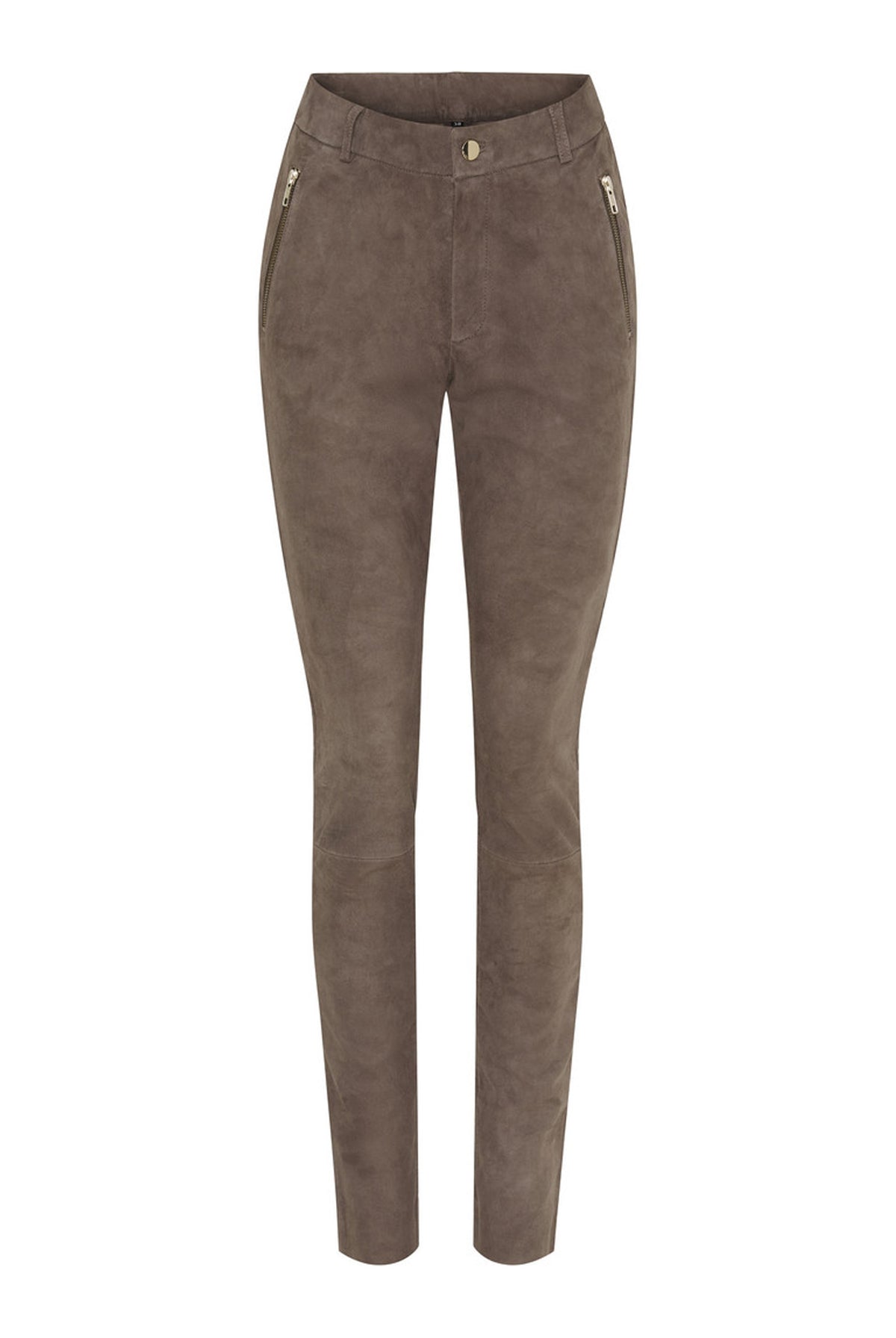 NOATLANTA Suede Leggings grey w. light gold - 11359