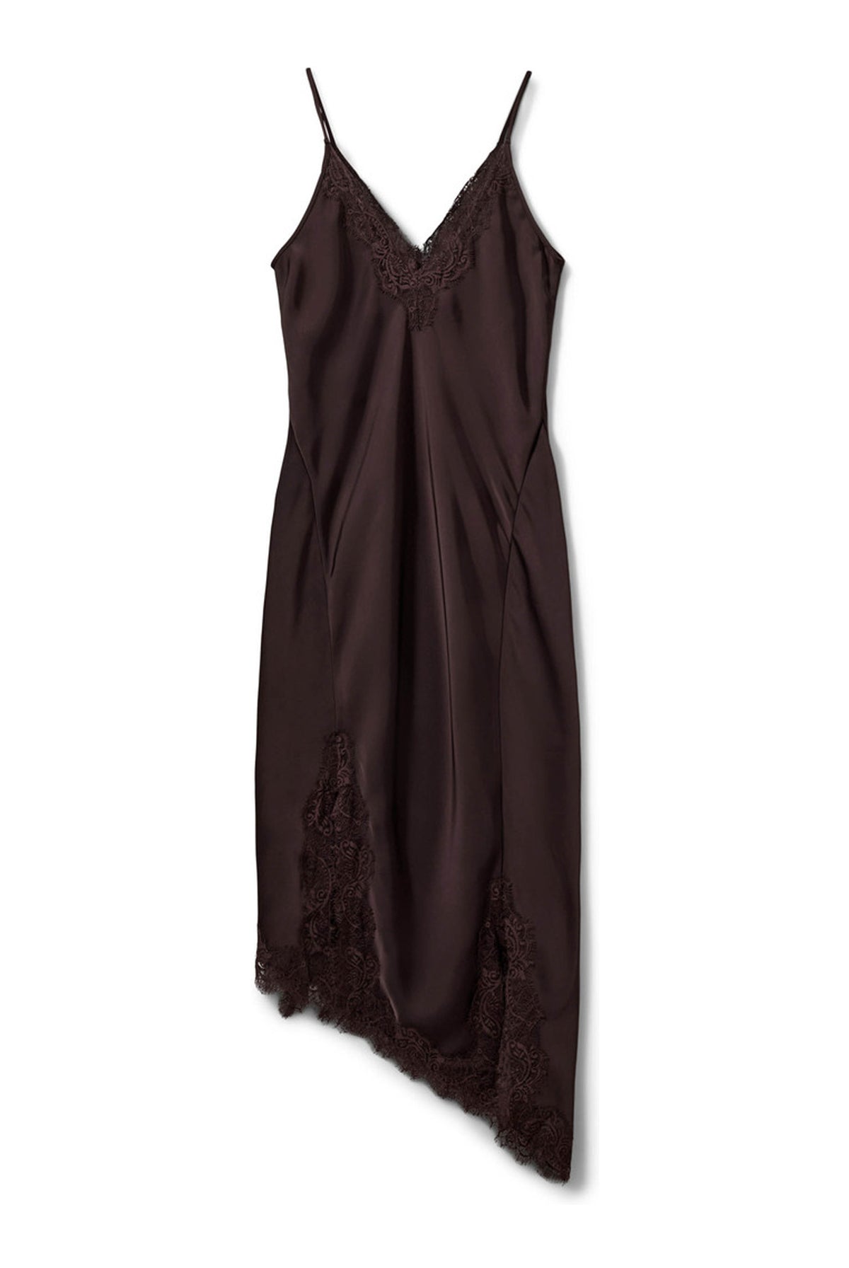 LOUNELLESW SATIN LACE SLIP DRE 7168 Dark Plum - S264140