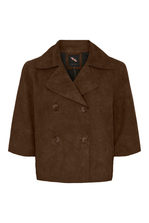 BTFGIULIA Suede Jacket Chocolate Brown - 100273 - Suede