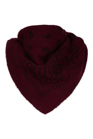 Adelina Paisley Knit Scarf Wine - 169506