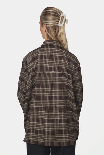 Dita Flannel Check Shirt Brown - 171676 Thumbnail