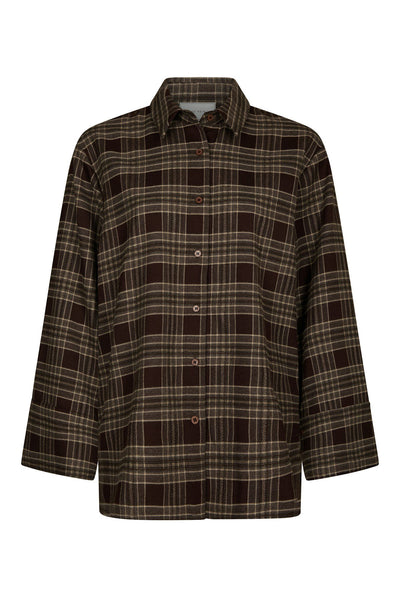 Dita Flannel Check Shirt Brown - 171676 Thumbnail