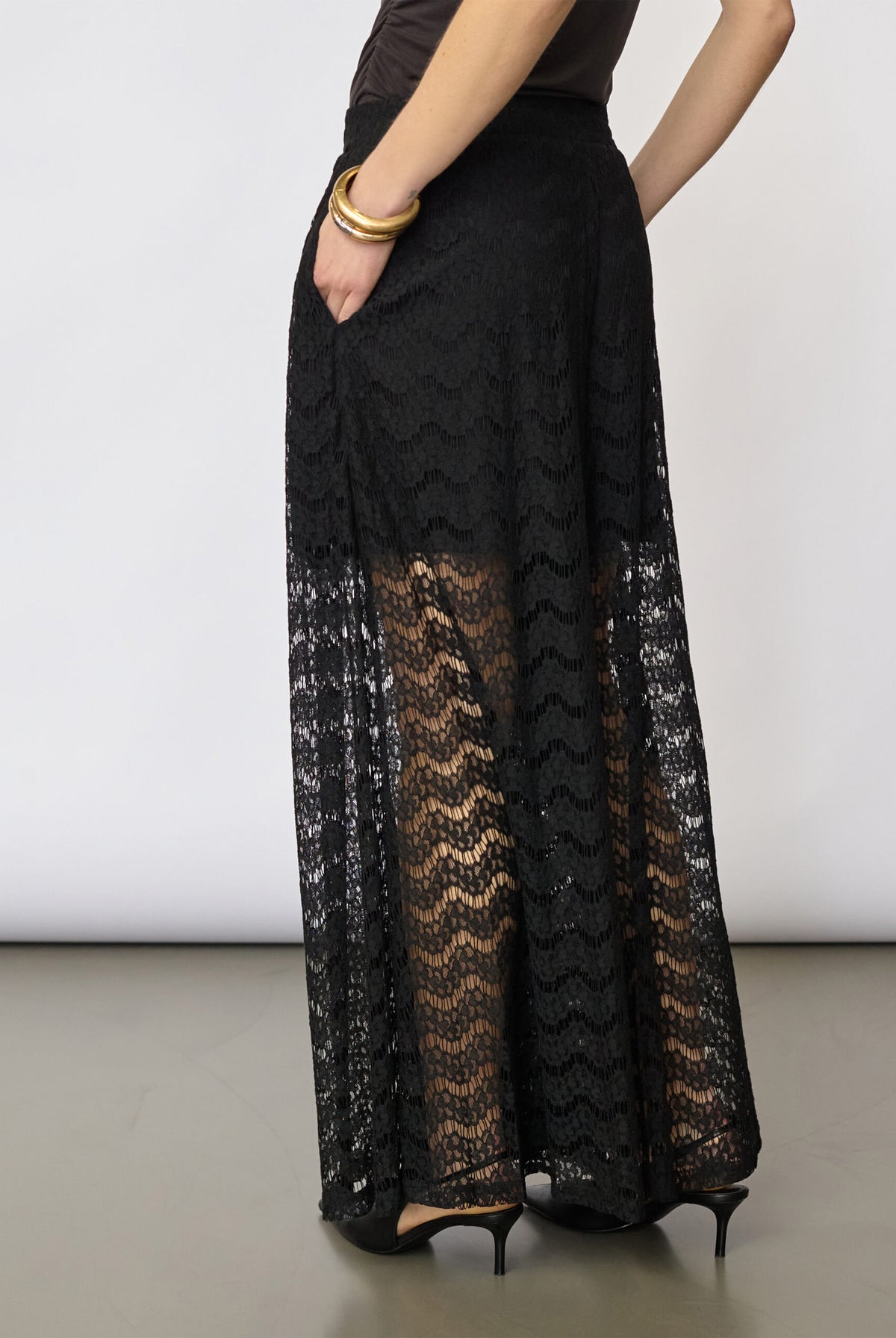 HarrietCC Lace Skirt Pant 96-Black - 41197