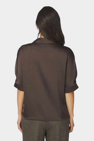 Carm Heavy Sateen Shirt Dark brown - 170699 Thumbnail