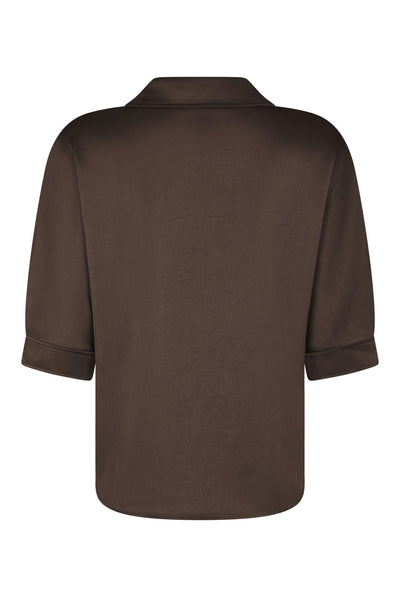 Carm Heavy Sateen Shirt Dark brown - 170699 Thumbnail