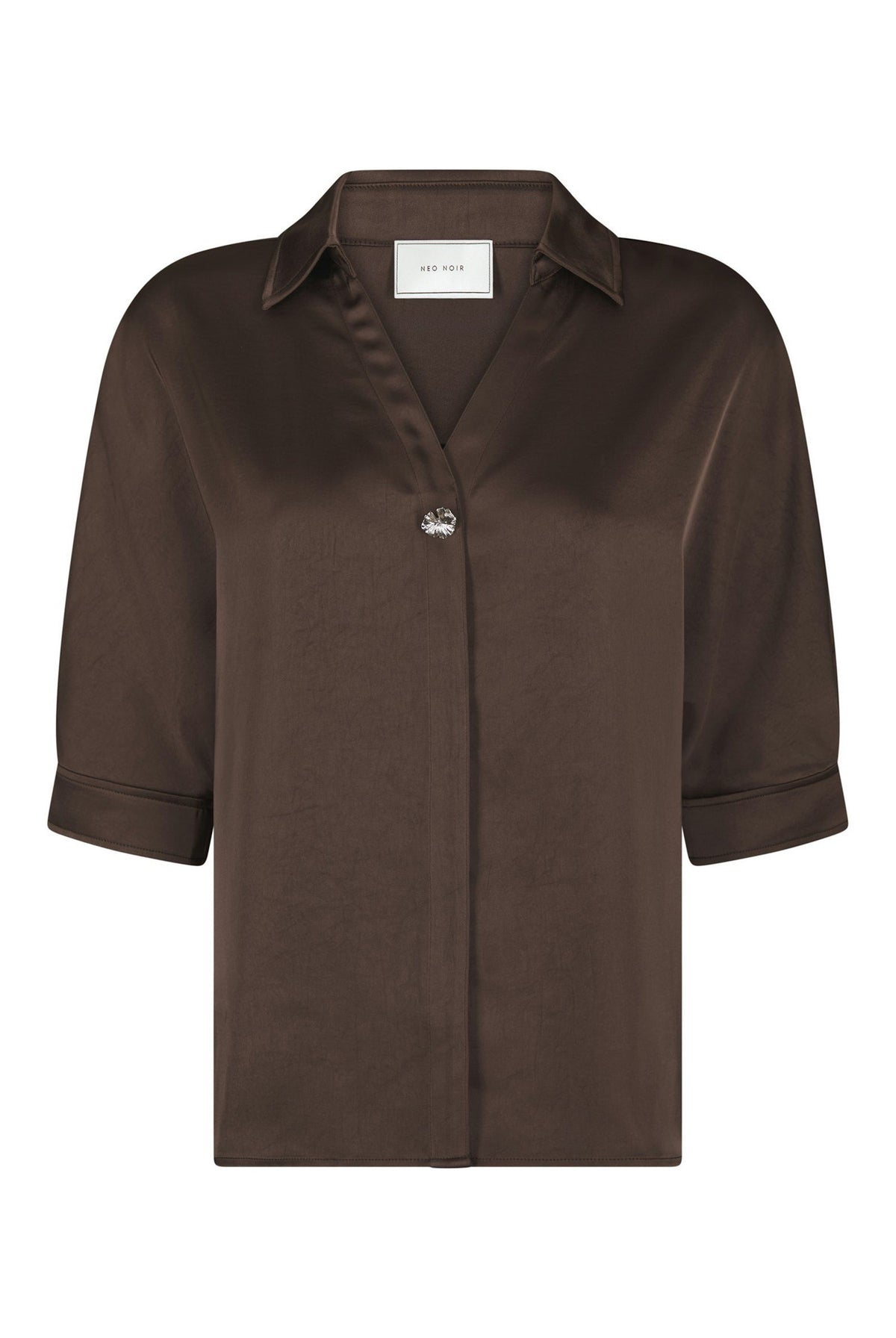 Carm Heavy Sateen Shirt Dark brown - 170699