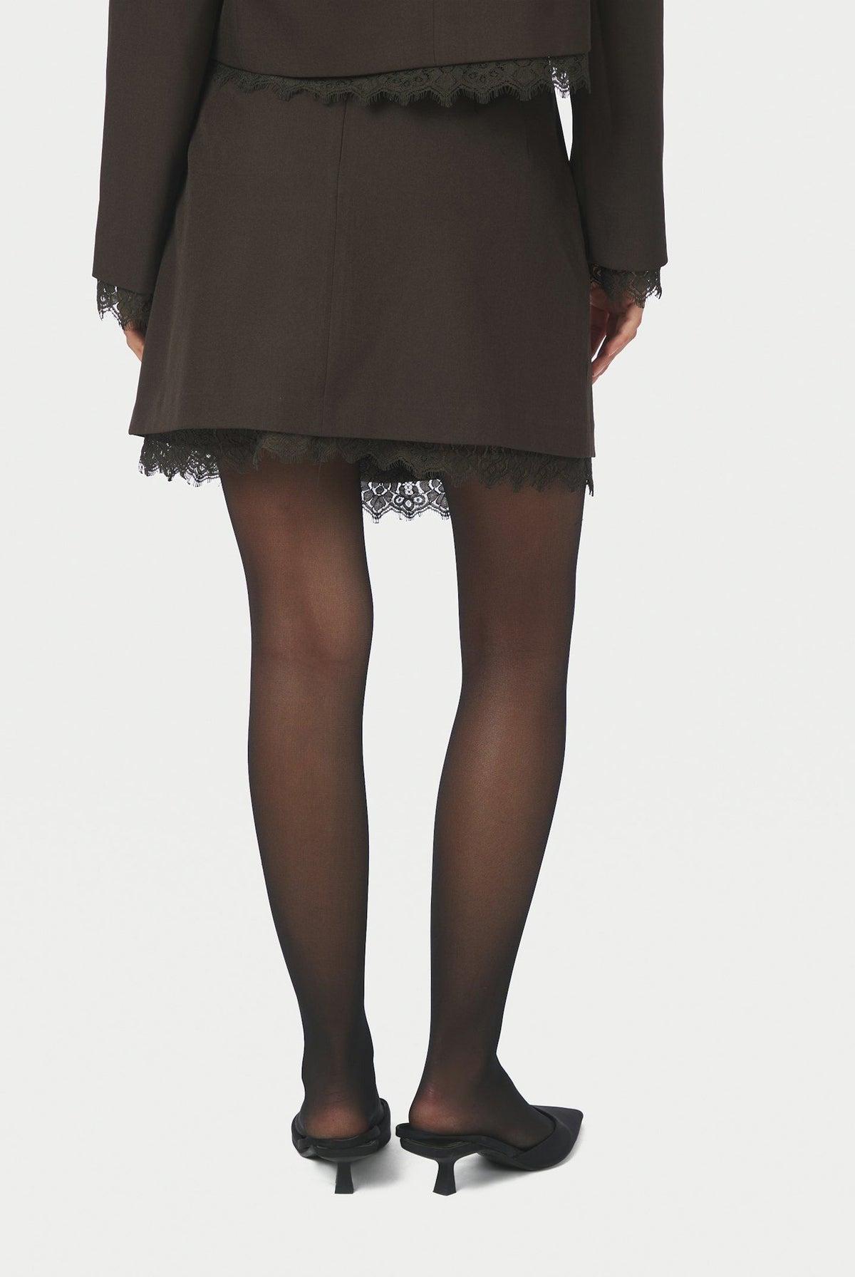 Brigitte Structure Lace Skirt Dark brown - 169852