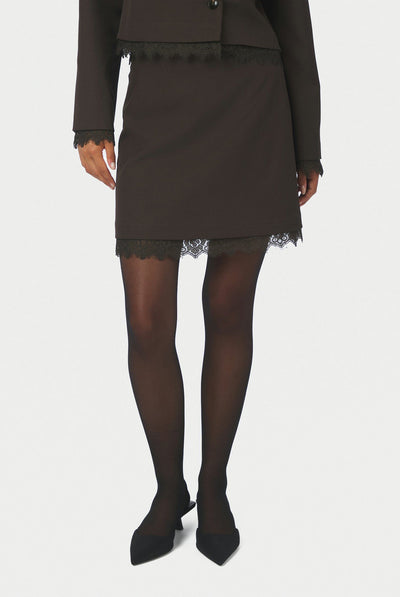 Brigitte Structure Lace Skirt Dark brown - 169852 Thumbnail