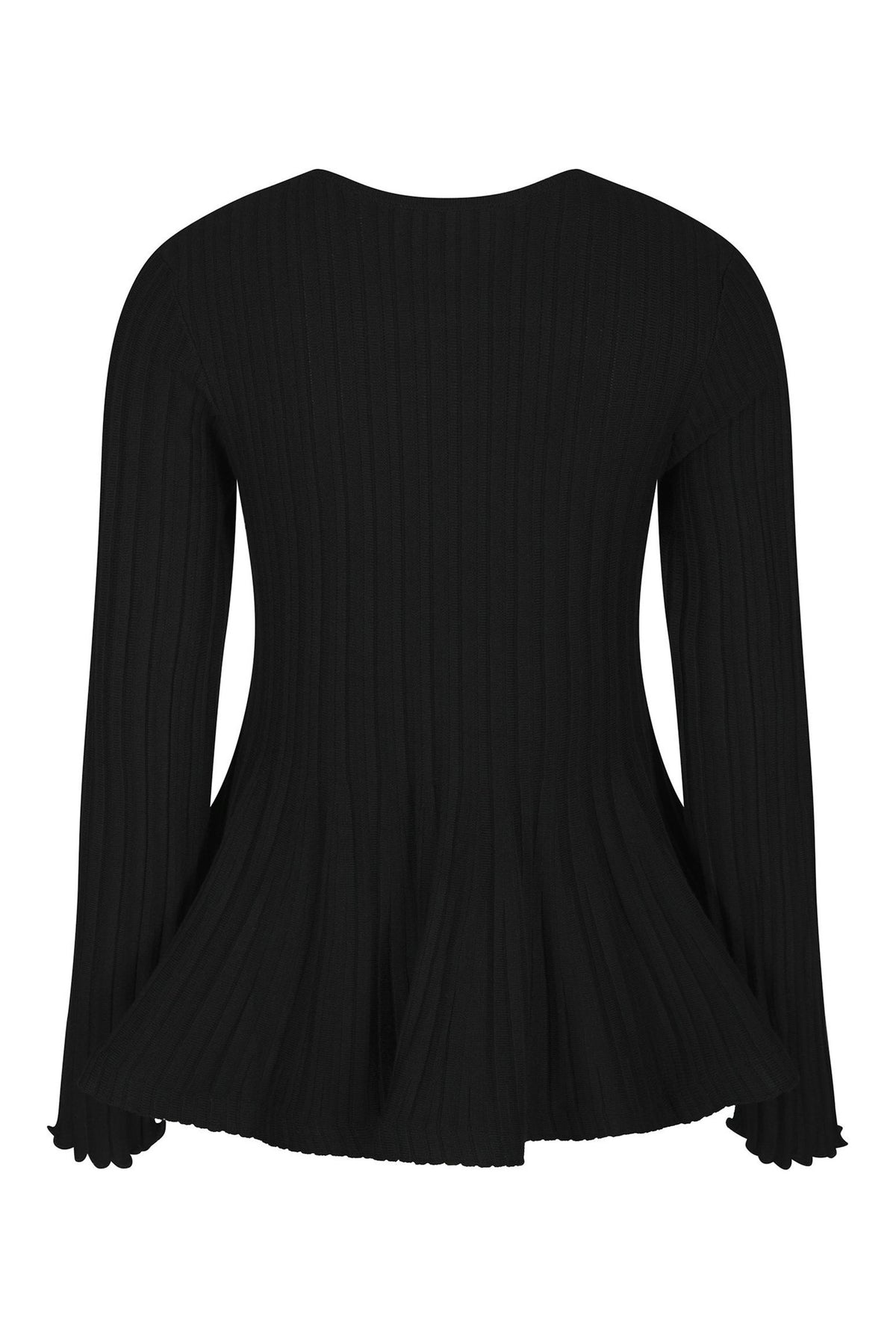 Wallina Peplum Knit Blouse Black - 170589