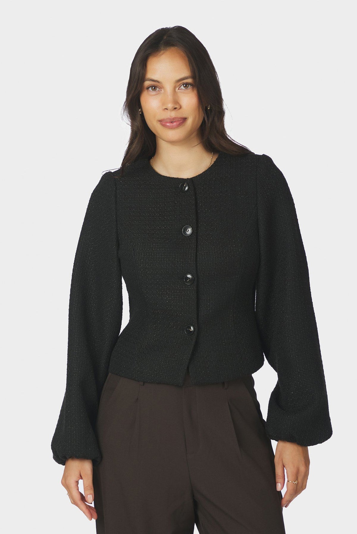 Junette Boucle Jacket Black - 170179