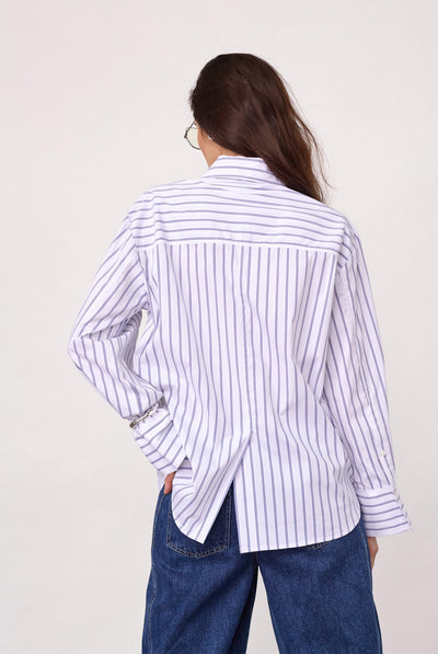 SomoCC Stripe Shirt 10001-White - 500371 Thumbnail
