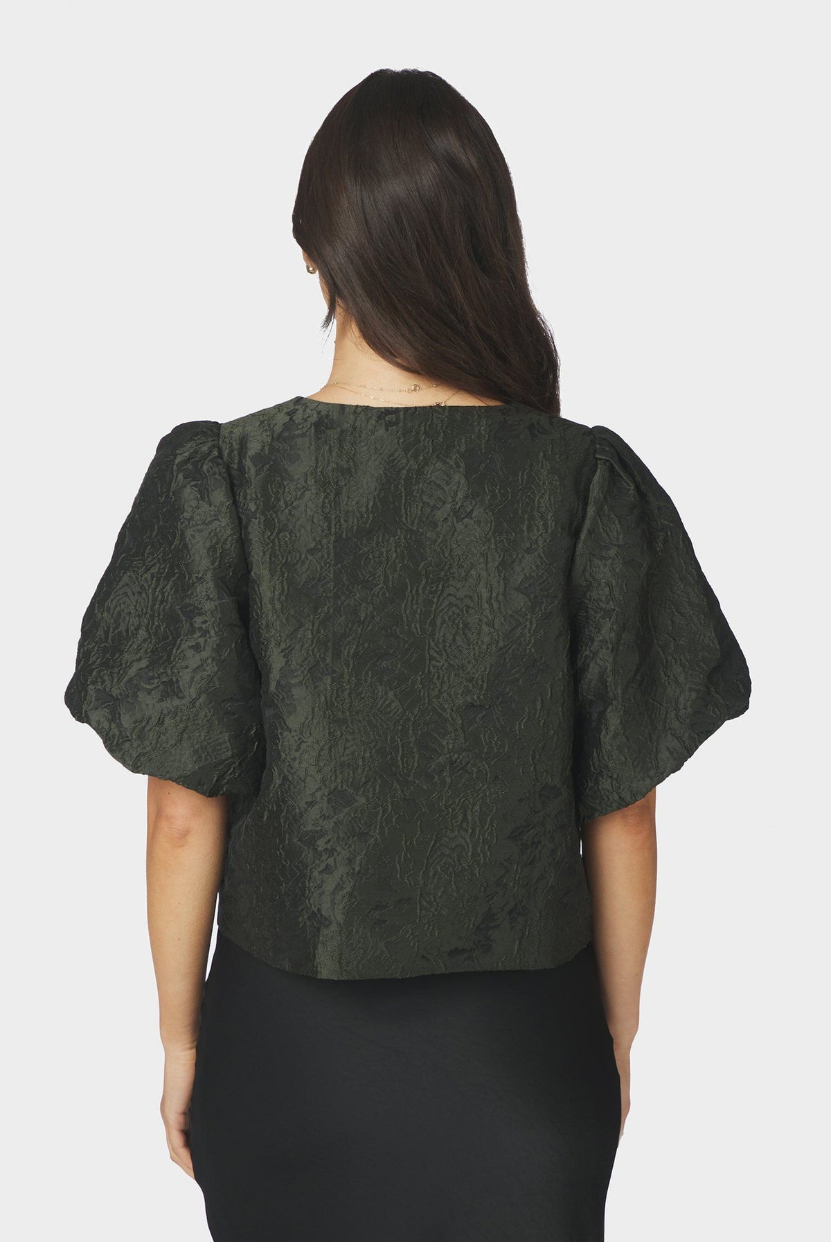 Aisa Brocade Blouse Dark green - 166369