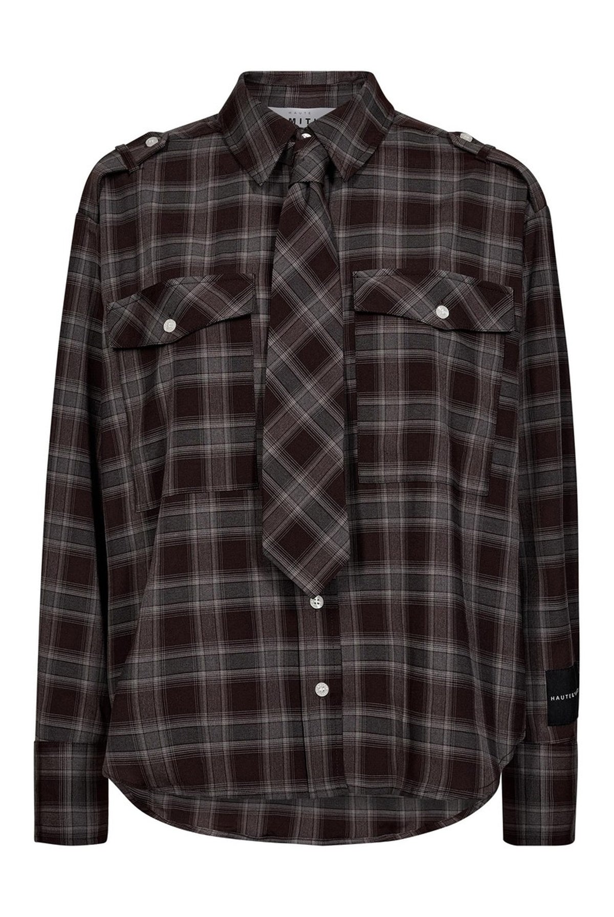 Robin Tie Check Shirt Mocca - HL11175