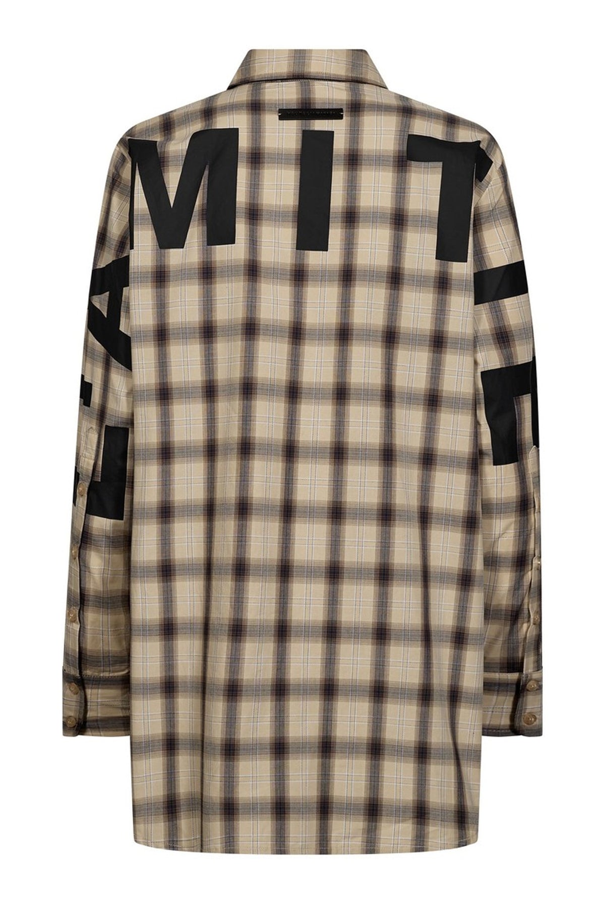 Idel Button Check Shirt Beige Check - HL11158