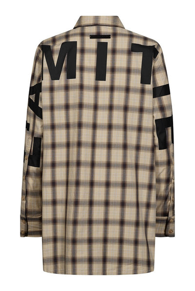 Idel Button Check Shirt Beige Check - HL11158 Thumbnail