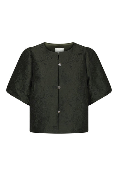 Aisa Brocade Blouse Dark green - 166369 Thumbnail
