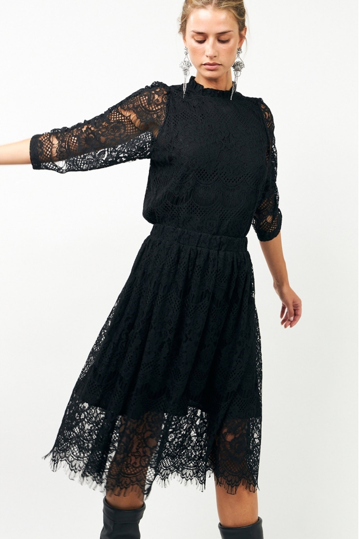 LilouLL Blouse 3/4 99 Black - 25523-1005