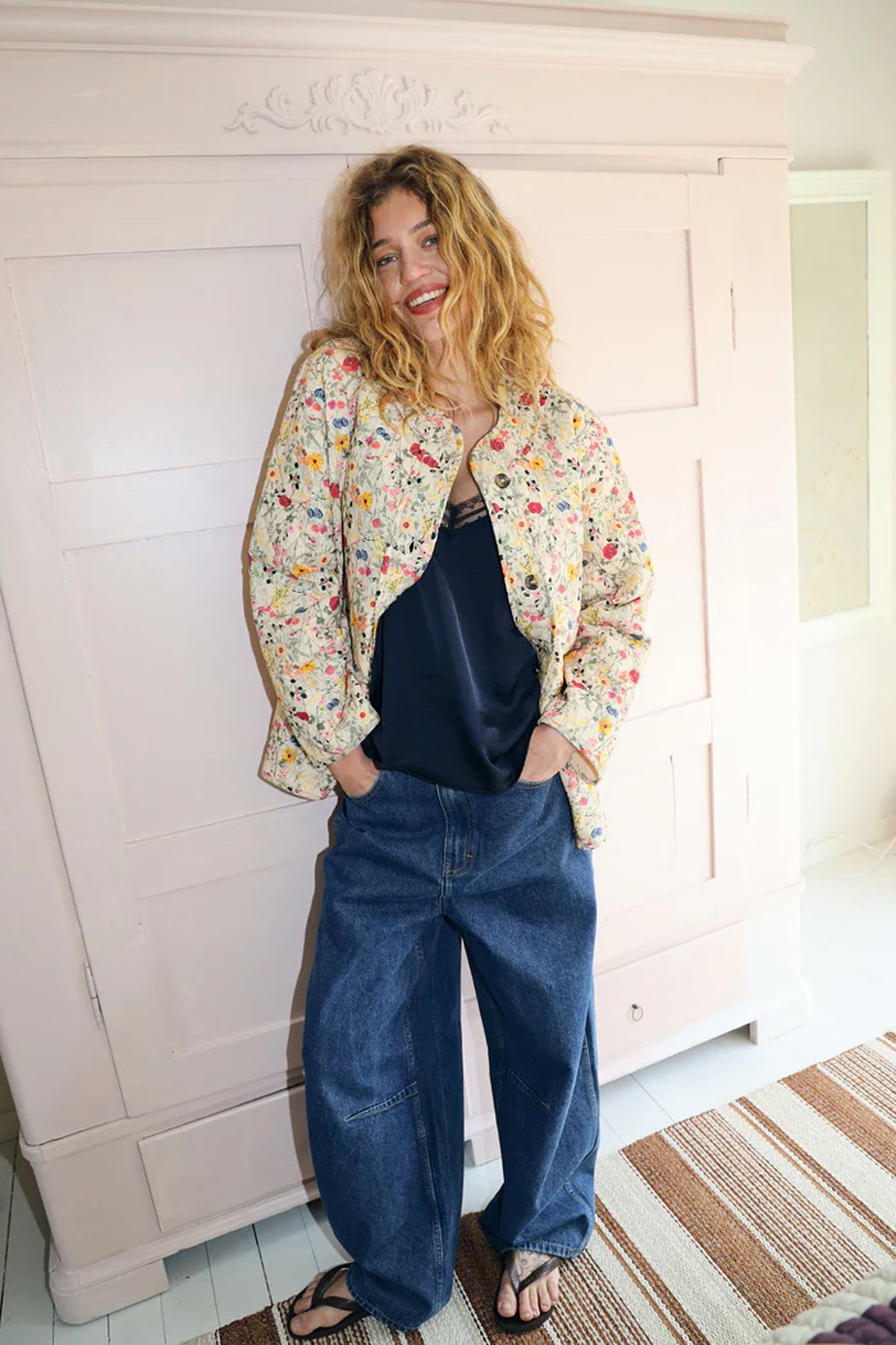 Lilyll Quilted Jacket Ls Flower Print - 26241-6001