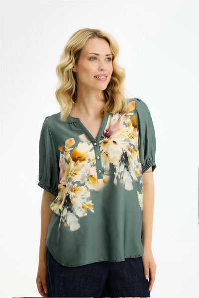 Linse blouse DUSTY GREEN - 17210 Thumbnail