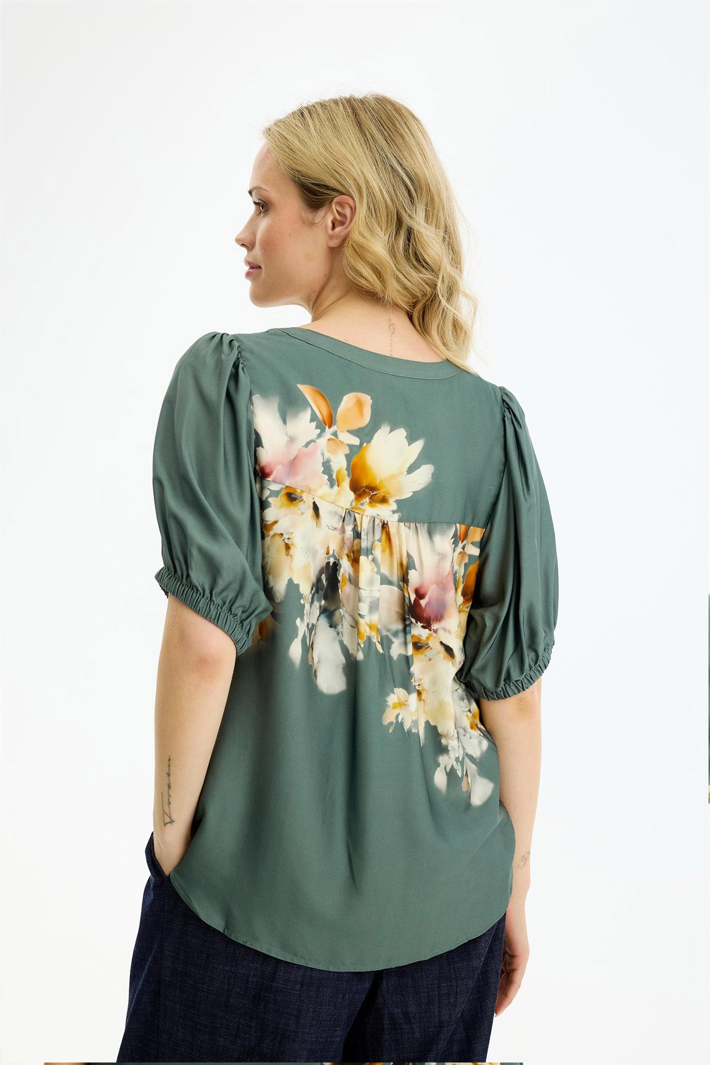 Linse blouse DUSTY GREEN - 17210
