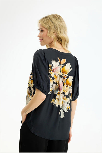 Linse blouse SORT - 17210 Thumbnail