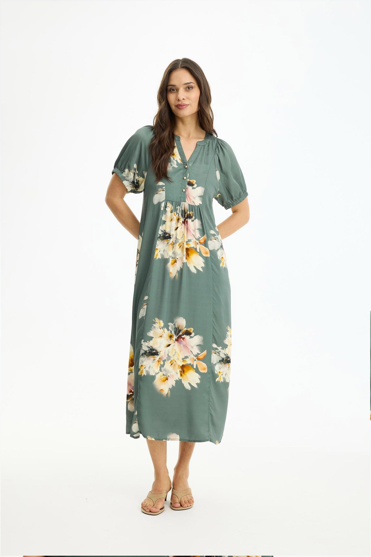 Linse dress DUSTY GREEN - 17208