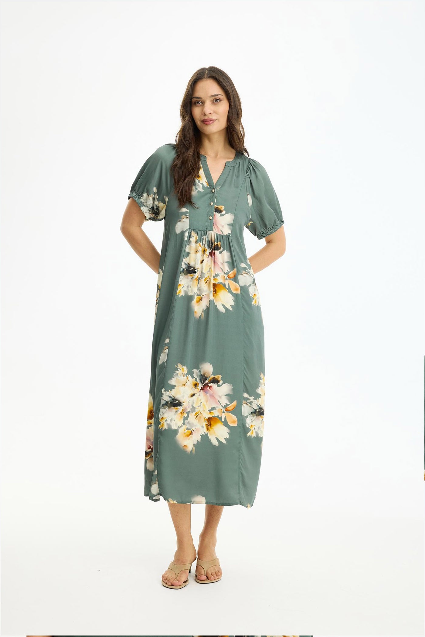 Linse dress DUSTY GREEN - 17208