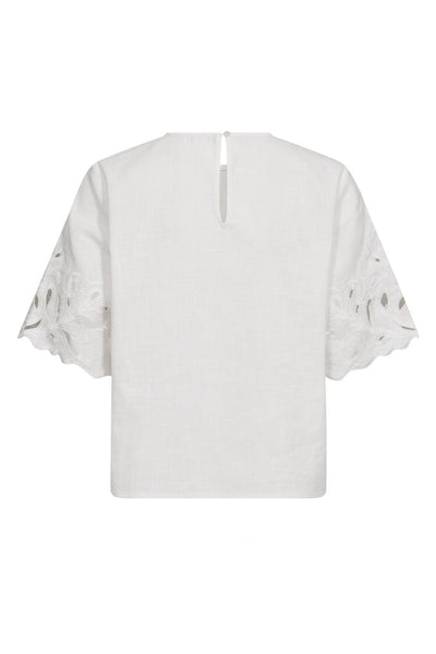 LitaCC Linen Emb SS Blouse 4000-White - 45157 Thumbnail
