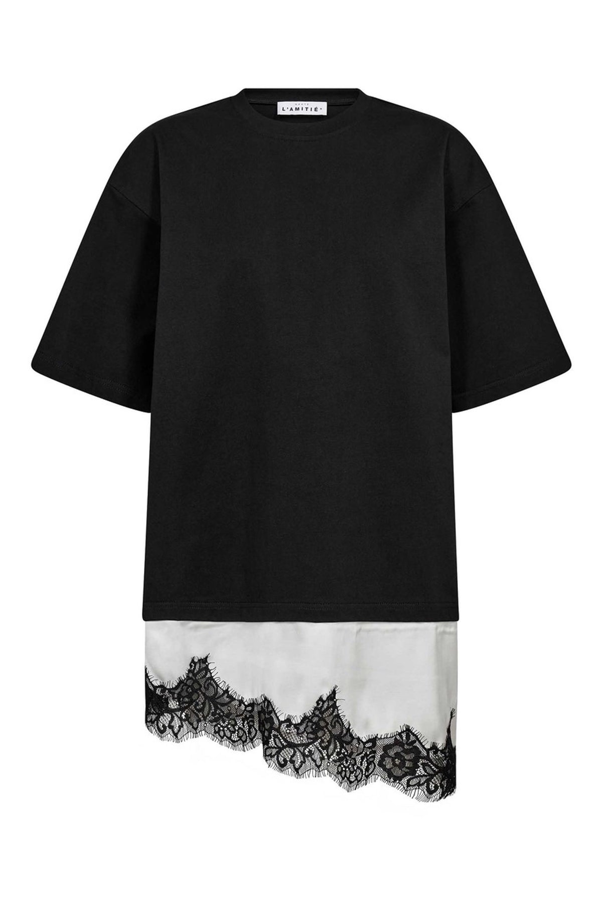 Loose Mix Lingerie Tee Black - HL10718