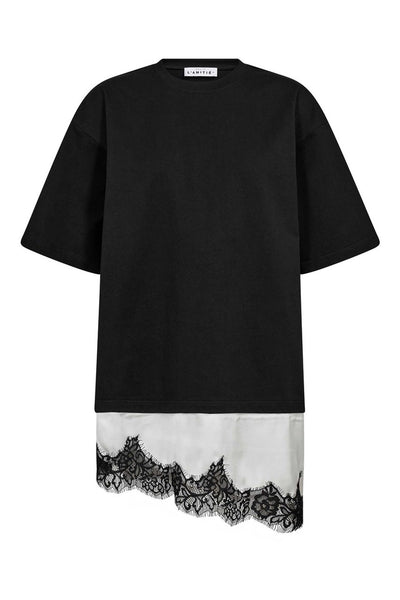 Loose Mix Lingerie Tee Black - HL10718 Thumbnail