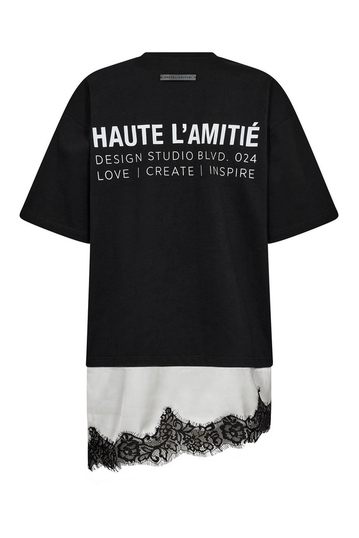 Loose Mix Lingerie Tee Black - HL10718