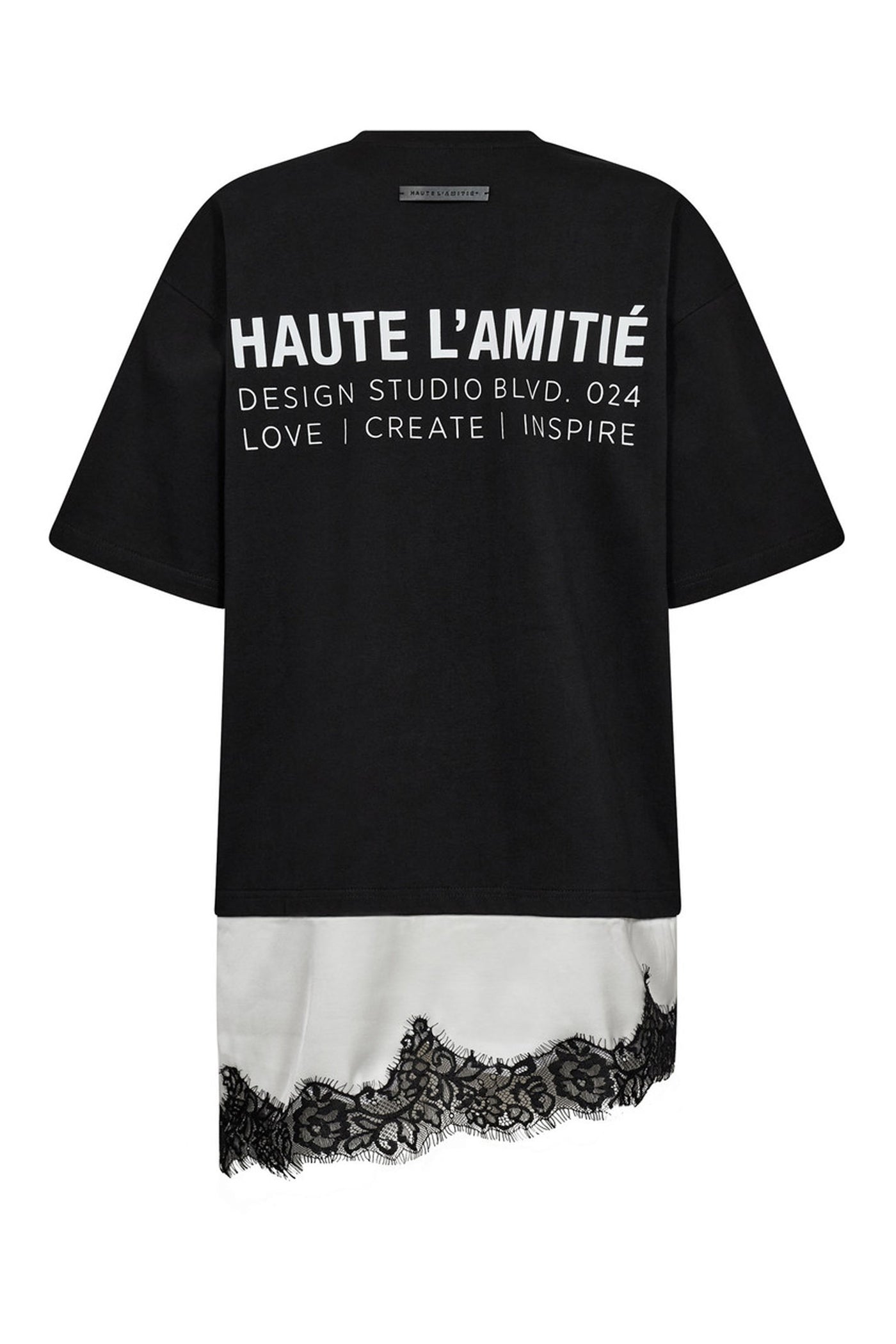Loose Mix Lingerie Tee Black - HL10718